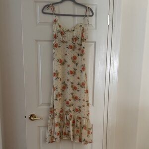 Vici Pink and Orange Spaghetti Strap Sundress for Wedding Guest